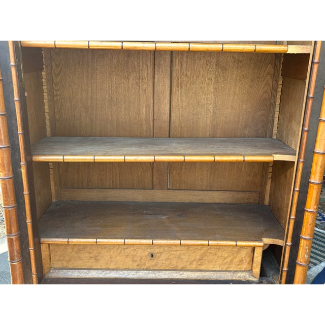 Regency-Style Faux Bamboo Étagère With Inlay and Drawer, 1880’s For Sale In New York - Image 6 of 8