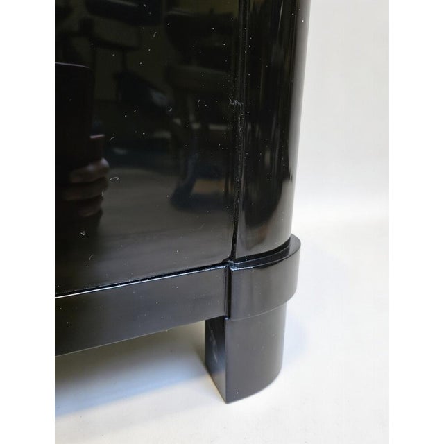 Biedermeier Chest of Drawers in Polished Blackened Wood For Sale - Image 5 of 12