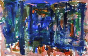 Blue Gateways, Original Abstract Painting by Robbie Kemper