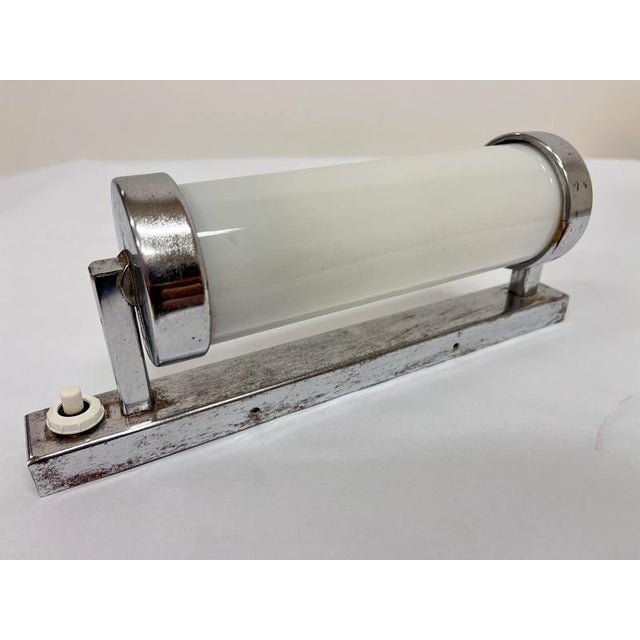 Bauhaus Chrome Wall Lamp, Former Czechoslovakia, 1930s For Sale - Image 6 of 8