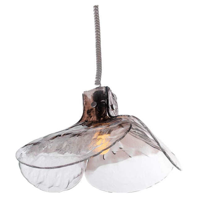 Tulip Pendant Lamp in Smoked Murano Glass, Italy, 1960s For Sale