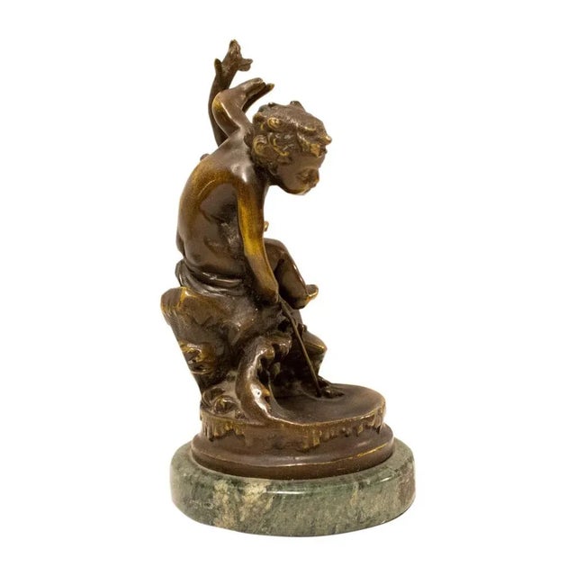 French Hand Carved Bronze Sculpture, 1950 For Sale - Image 4 of 5