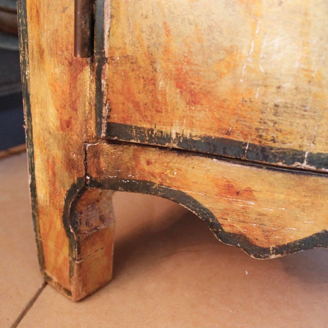 Continental Painted and Lacca Povera Decorated Corner Cabinet, 19th Century For Sale - Image 12 of 13
