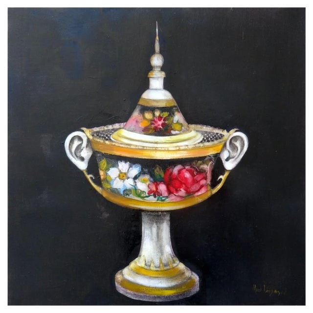 Ilze Laizane, Dish with Ears, 2020, Oil on Canvas For Sale