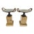 Pair of 19th-Century Bronze Tazzas Featuring Gilt Snake Handles and Siena Marble Stands For Sale