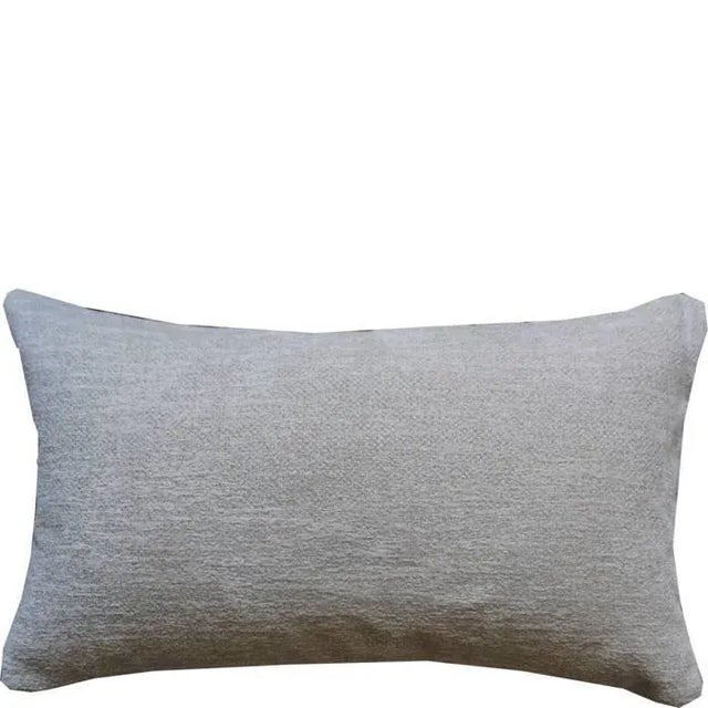 Silk velvet inserts on soft plain weave fabric with chenille thread in neutral light taupe. Size 50 cm × 30 cm | 19.7" ×...