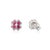 Floral 2.7 Carat Genuine Round Ruby Stud Earrings Set in 925 Silver - 2 Pieces For Sale - Image 4 of 9