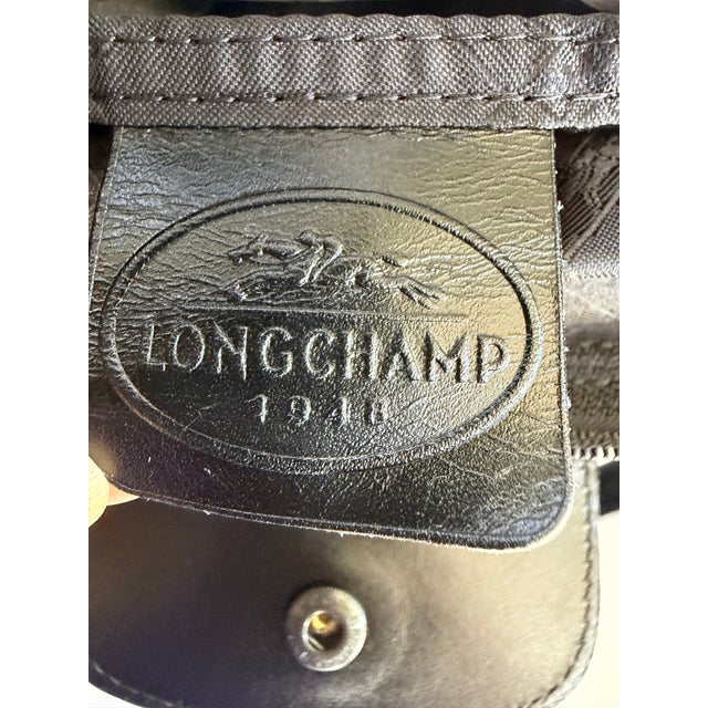 Metal Longchamp Nylon Weekender Bag Top Handle Crossbody Le Pliage Croc Print Tote For Sale - Image 7 of 12