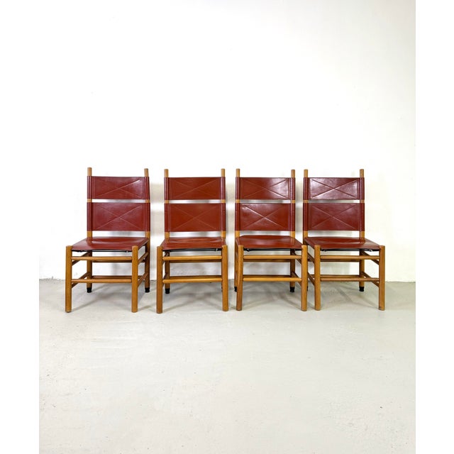 Kentucky Chairs by Carlo Scarpa for Bernini, 1980s, Set of 4 For Sale - Image 9 of 9