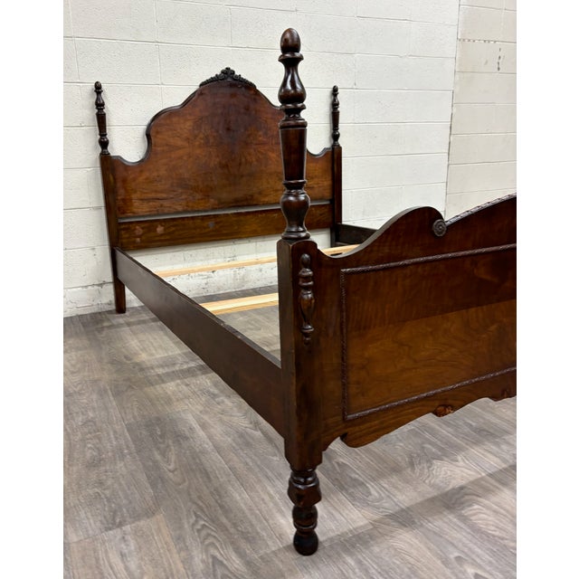 French Vintage Nicholson-Kendle Furniture Full Size French Louis XV Style Bed Frame For Sale - Image 3 of 17