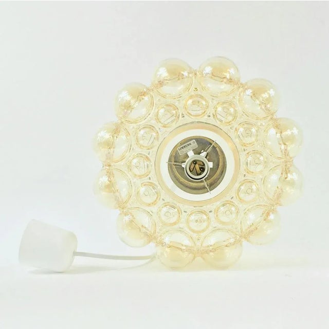 1970s Large Mid-Century Modern Amber Bubble Glass Pendant by Helena Tynell for Limburg, Germany, 1960s For Sale - Image 5 of 8