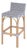 Serienna 30 in. Seat Height Rectangular Rattan Low Back Bar Stool, Gray/White Dot / Natural Rattan Frame For Sale