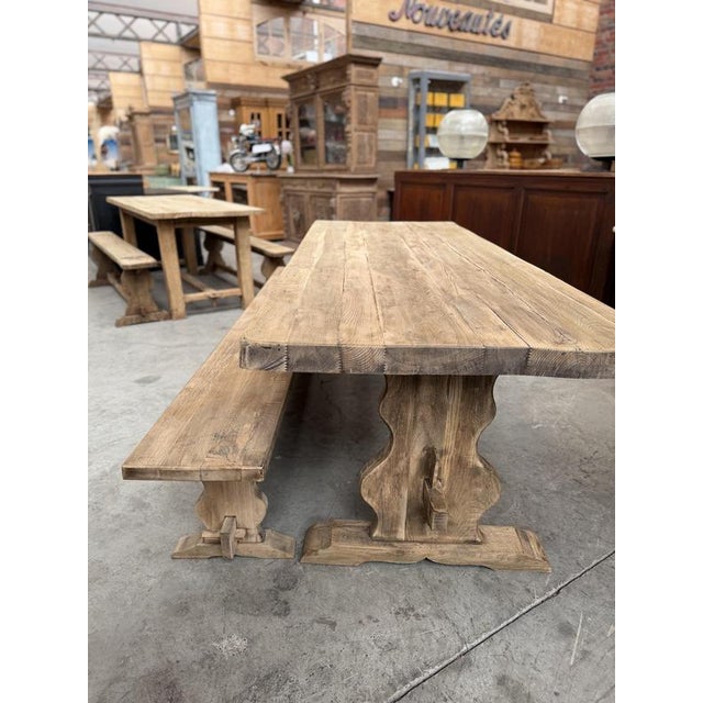 Monastery‑Style Table with Benches, Set of 3 For Sale - Image 8 of 14