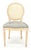 Berkey & Gay Oval Back Silk Upholstery Cane Back White Wash Finish French Side Chair CLEAN For Sale - Image 4 of 9