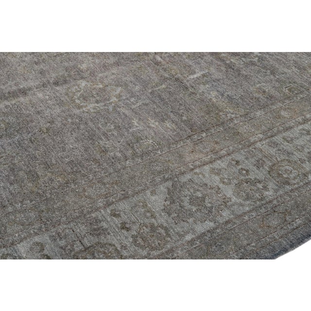 Contemporary Gray Overdyed Wool Room-Size Rug. For Sale - Image 11 of 12