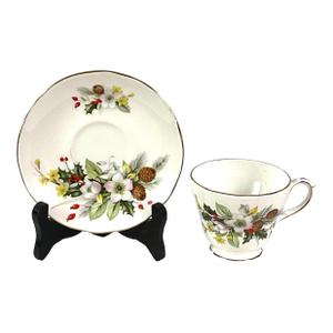 Early 20th Century Duchess-“Winter”-English Bone, China, Teacup and Saucer