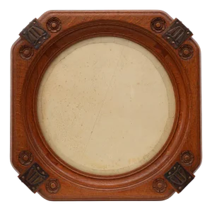 Art Nouveau Oak Photo Frame with Copper Decorations by Geo Verbanck, 1890s