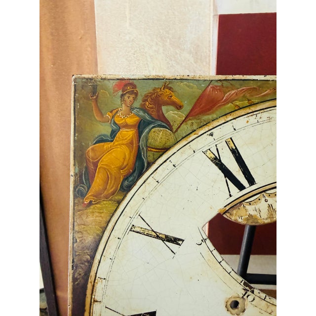 Georgian Hand Painted Four Continents Clock Dial Four - Winsford Cheshire Circa 1800 For Sale In Chicago - Image 6 of 11