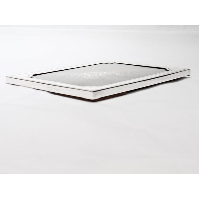 Vintage Cartier Engraved Sterling Silver Art Deco Style Picture or Photo Frame For Sale - Image 11 of 18