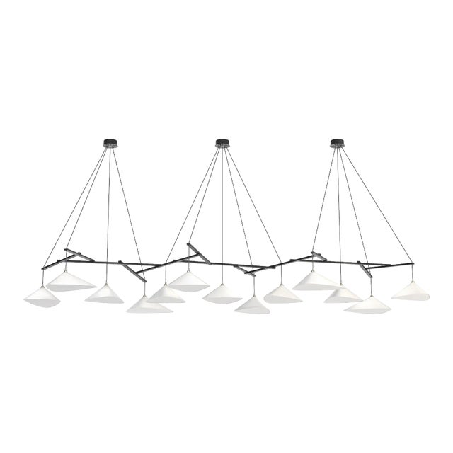 Monumental Daniel Becker 'Emily 13' Chandelier in Matte White for Moss Objects For Sale