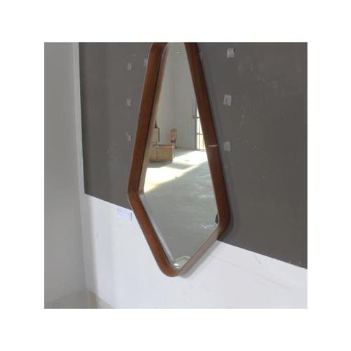 Brown Drop-Shaped Wall Mirror, 1950s For Sale - Image 8 of 11