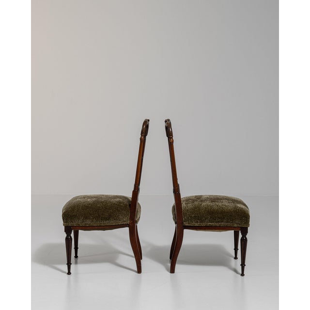 Hepplewhite 19th Century France Hepplewhite Brown Wood Lounge Chair For Sale - Image 3 of 10