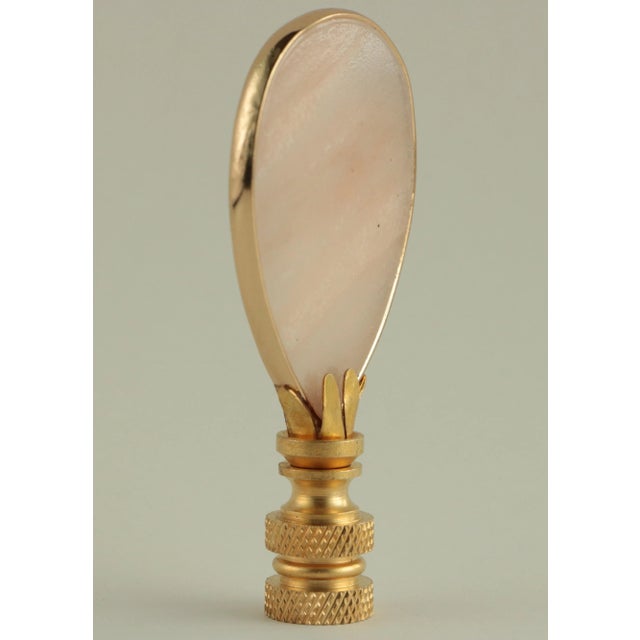 Boho Chic Rose Quartz Pink & Gold Lamp Finial on Brass For Sale - Image 3 of 5