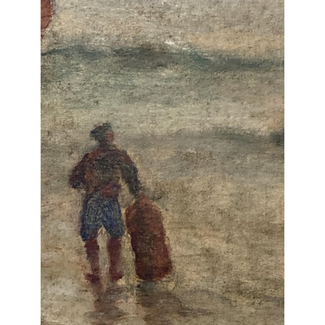 F. Peyre, Seascape at Sunset, 1920s, Oil on Canvas For Sale - Image 9 of 14
