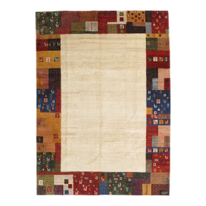 Vintage Hand-Knotted Persian Gabbeh Rug 7'3" X 10'1"