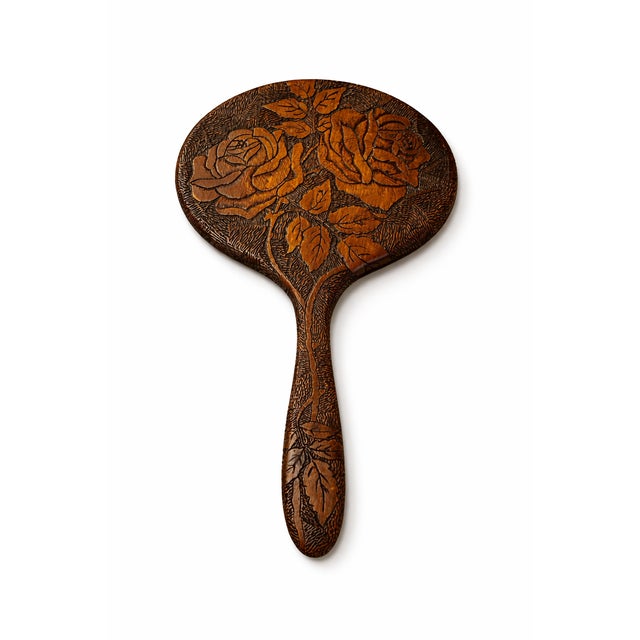 Hand Carved Walnut Mirror, 1890s For Sale - Image 4 of 7