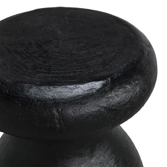 2020s NOIR Samson Stool/Side Table, Black Burnt Resin For Sale - Image 5 of 5