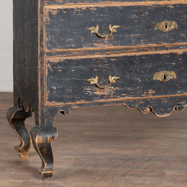 Late 18th Century Swedish Rococo Black Painted Pine Wedding Cabinet For Sale - Image 13 of 18