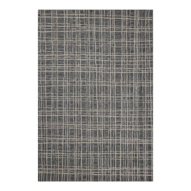 Chris Loves Julia x Loloi Polly Graphite / Pebble 3'-6" x 5'-6" Accent Rug For Sale