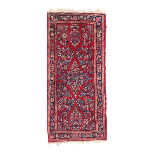 Antique Red Persian Sarouk Rug, 01'07 X 03'05 For Sale