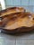 Pair of carved large mid century monkeypod bowls in a Monstera leaf shape. Would be perfect for Fall holiday entertaining...