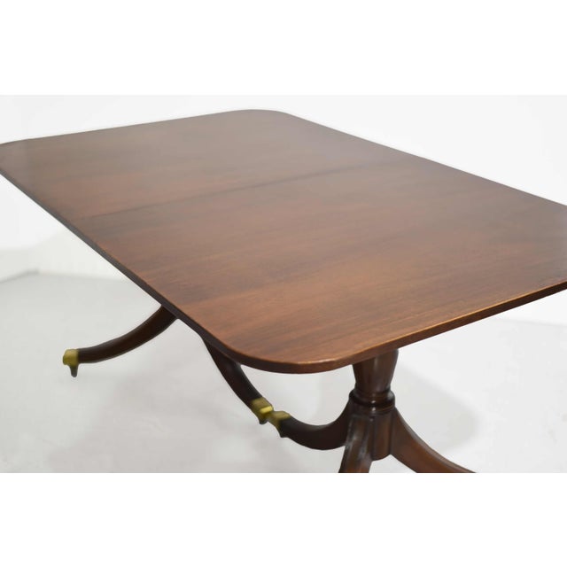 Mid 20th Century Mid Century Duncan Phyfe Style Dining Table With Extensions 87in For Sale - Image 5 of 10