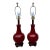 Pair of Vintage Chinese Oxblood Red Glazed Ceramic Table Lamps – 33.5" For Sale