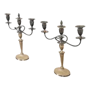 Gorham Antique Regency Silver Two-Arm Candelabra, Pair
