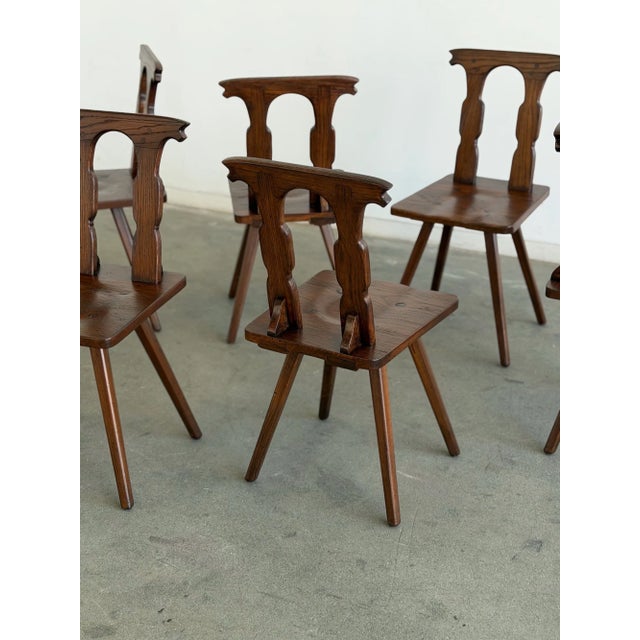 Antique Carved Oak Revival Dining Chairs — Set of 6 For Sale In Los Angeles - Image 6 of 18