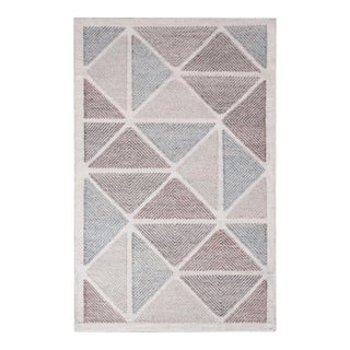 Rug & Kilim’s Scandinavian Gray Brown & Blue Polyester Outdoor Rug - 8'x8' For Sale