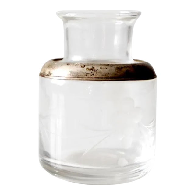 Antique Etched Glass Bottle For Sale