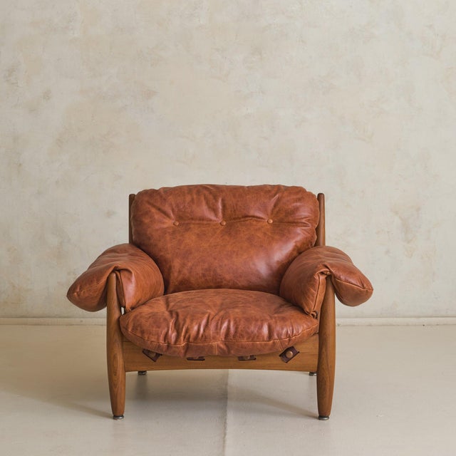 Animal Skin Jacaranda + Leather ‘Sheriff’ Lounge Chair by Sergio Rodrigues, 1957 - 2 Avail For Sale - Image 7 of 10