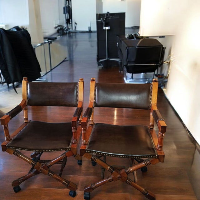 Pair of Vintage 1983 Hollywood Regency Directors Chairs by by Paulo Inc Indiana For Sale - Image 4 of 6