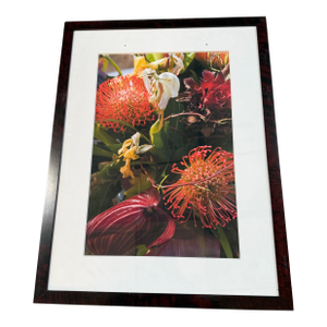Large Phyllis Rose Framed Flowers Art Original Numbered 30/75 J.Pocker Frame