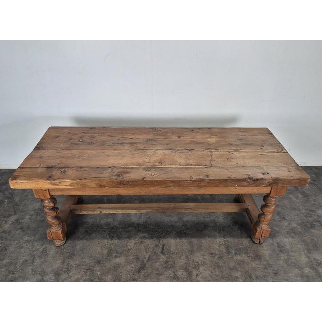 Louis XIII Style Farmhouse Table in Oak For Sale - Image 6 of 11