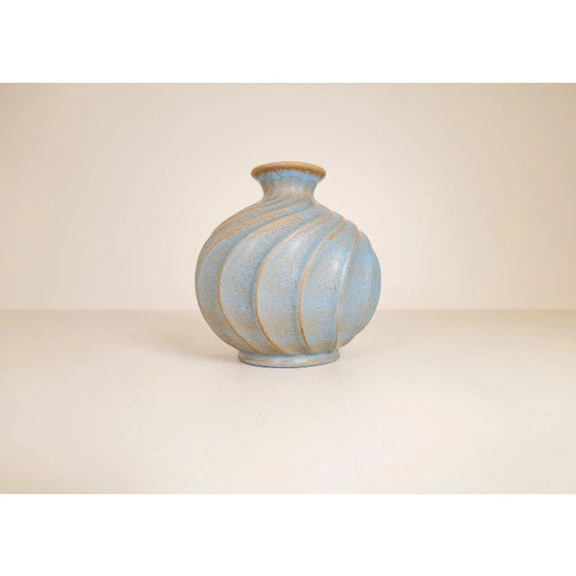 Mid-Century Ceramic Vases in Turquoise by Ewald Dahlskog for Bo Fajans, Sweden, Set of 2 For Sale - Image 14 of 18