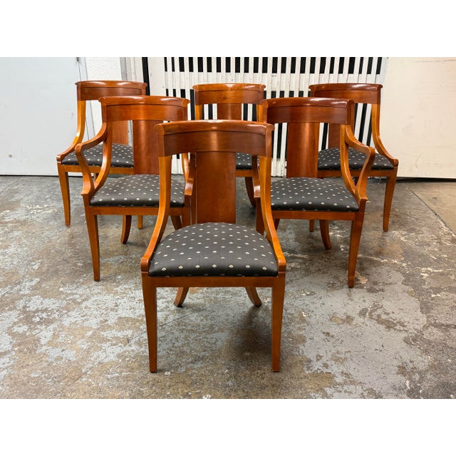 Brown Baker Furniture Palladian Extension Dining Table + Set of Six Chairs Set, Vintage For Sale - Image 8 of 12