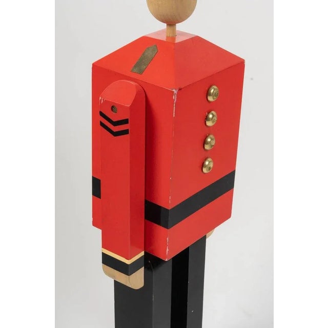 Painted Wood Sculpture of English Royal Guardsman, 20th Century For Sale - Image 5 of 8