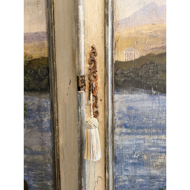 Early 20th Century Italian Hand-Painted Landscape Cabinet For Sale - Image 9 of 12