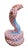 Vintage Herend Hungarian hand painted cobra snake figurine. Glazed white porcelain featuring delicately painted rust red...